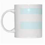 Horizontal Stripes - White and Bubbles Cyan White Mug