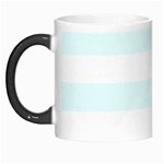 Horizontal Stripes - White and Bubbles Cyan Morph Mug