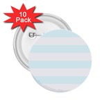 Horizontal Stripes - White and Bubbles Cyan 2.25  Button (10 pack)