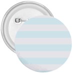 Horizontal Stripes - White and Bubbles Cyan 3  Button