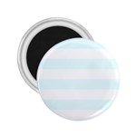 Horizontal Stripes - White and Bubbles Cyan 2.25  Magnet