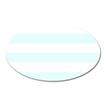 Horizontal Stripes - White and Bubbles Cyan Magnet (Oval)