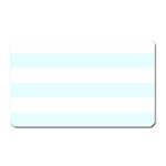Horizontal Stripes - White and Bubbles Cyan Magnet (Rectangular)