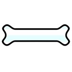 Horizontal Stripes - White and Bubbles Cyan Magnet (Dog Bone)