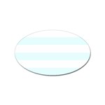 Horizontal Stripes - White and Bubbles Cyan Sticker (Oval)