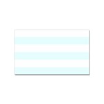 Horizontal Stripes - White and Bubbles Cyan Sticker Rectangular (10 pack)