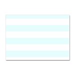 Horizontal Stripes - White and Bubbles Cyan Sticker A4 (100 pack)