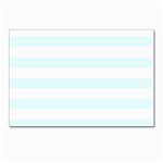 Horizontal Stripes - White and Bubbles Cyan Postcard 4 x 6  (Pkg of 10)