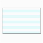 Horizontal Stripes - White and Bubbles Cyan Postcard 5  x 7 