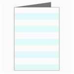 Horizontal Stripes - White and Bubbles Cyan Greeting Card