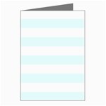 Horizontal Stripes - White and Bubbles Cyan Greeting Cards (Pkg of 8)