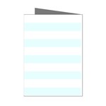 Horizontal Stripes - White and Bubbles Cyan Mini Greeting Cards (Pkg of 8)
