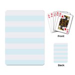 Horizontal Stripes - White and Bubbles Cyan Playing Cards Single Design