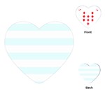 Horizontal Stripes - White and Bubbles Cyan Playing Cards (Heart)