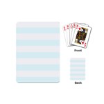 Horizontal Stripes - White and Bubbles Cyan Playing Cards (Mini)