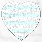 Horizontal Stripes - White and Bubbles Cyan Jigsaw Puzzle (Heart)