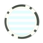 Horizontal Stripes - White and Bubbles Cyan Poker Chip Card Guard (10 pack)