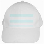 Horizontal Stripes - White and Bubbles Cyan White Cap