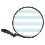 Horizontal Stripes - White and Light Cyan Classic 20-CD Wallet