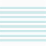 Horizontal Stripes - White and Light Cyan Collage 8  x 10 