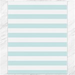 Horizontal Stripes - White and Light Cyan Canvas 11  x 14 