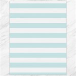 Horizontal Stripes - White and Light Cyan Canvas 12  x 16 
