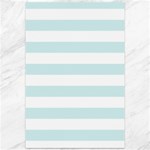 Horizontal Stripes - White and Light Cyan Canvas 12  x 18 