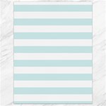 Horizontal Stripes - White and Light Cyan Canvas 18  x 24 