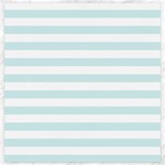 Horizontal Stripes - White and Light Cyan Canvas 20  x 20 