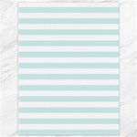 Horizontal Stripes - White and Light Cyan Canvas 36  x 48 