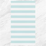 Horizontal Stripes - White and Light Cyan Canvas 40  x 72 