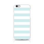 Horizontal Stripes - White and Light Cyan Apple iPhone 6/6S Silicone Case (Transparent)