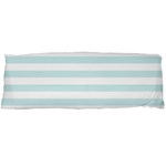 Horizontal Stripes - White and Light Cyan Body Pillow Case (Dakimakura) (One Side)