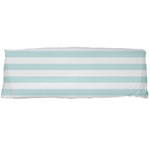 Horizontal Stripes - White and Light Cyan Body Pillow Case Dakimakura (Two Sides)