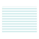 Horizontal Stripes - White and Light Cyan Double Sided Flano Blanket (Mini)