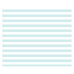 Horizontal Stripes - White and Light Cyan Double Sided Flano Blanket (Small)