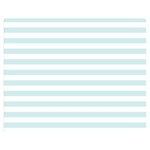 Horizontal Stripes - White and Light Cyan Double Sided Flano Blanket (Medium)