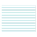 Horizontal Stripes - White and Light Cyan Double Sided Flano Blanket (Large)