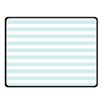 Horizontal Stripes - White and Light Cyan Fleece Blanket (Small) (One Side)