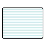 Horizontal Stripes - White and Light Cyan Double Sided Fleece Blanket (Small) (Two Sides)
