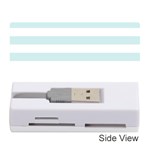 Horizontal Stripes - White and Light Cyan Memory Card Reader (Stick)