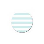 Horizontal Stripes - White and Light Cyan Golf Ball Marker (10 pack)