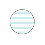 Horizontal Stripes - White and Light Cyan Hat Clip Ball Marker