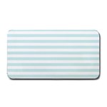 Horizontal Stripes - White and Light Cyan Medium Bar Mat