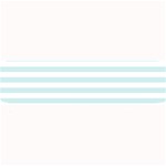 Horizontal Stripes - White and Light Cyan Medium Bar Mat
