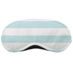 Horizontal Stripes - White and Light Cyan Sleeping Mask