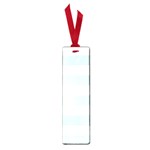 Horizontal Stripes - White and Light Cyan Small Book Mark