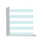 Horizontal Stripes - White and Light Cyan 4 x 4  Acrylic Photo Block