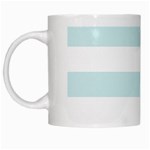 Horizontal Stripes - White and Light Cyan White Mug
