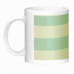 Horizontal Stripes - White and Light Cyan Night Luminous Mug